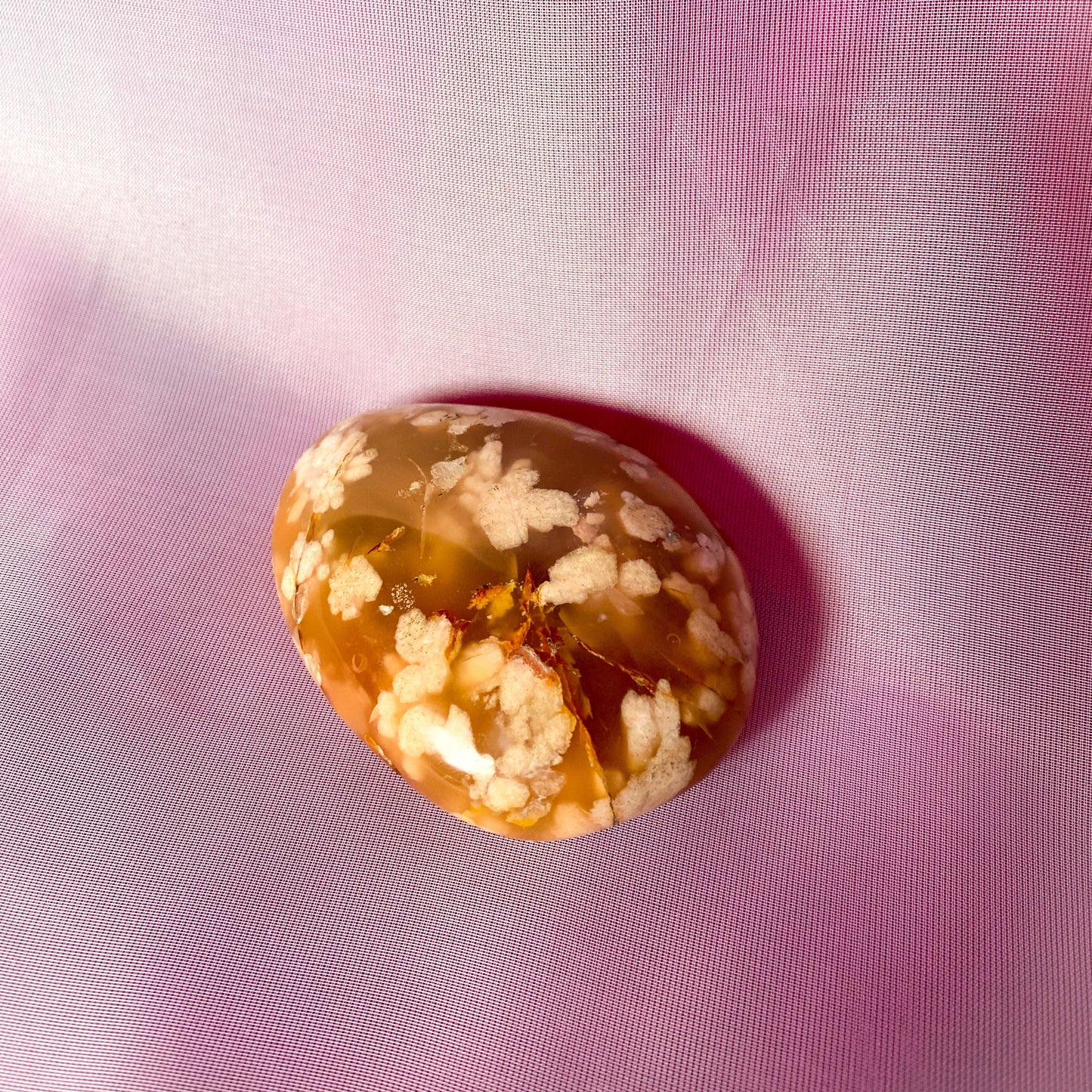 Flower Agate Palm Stone