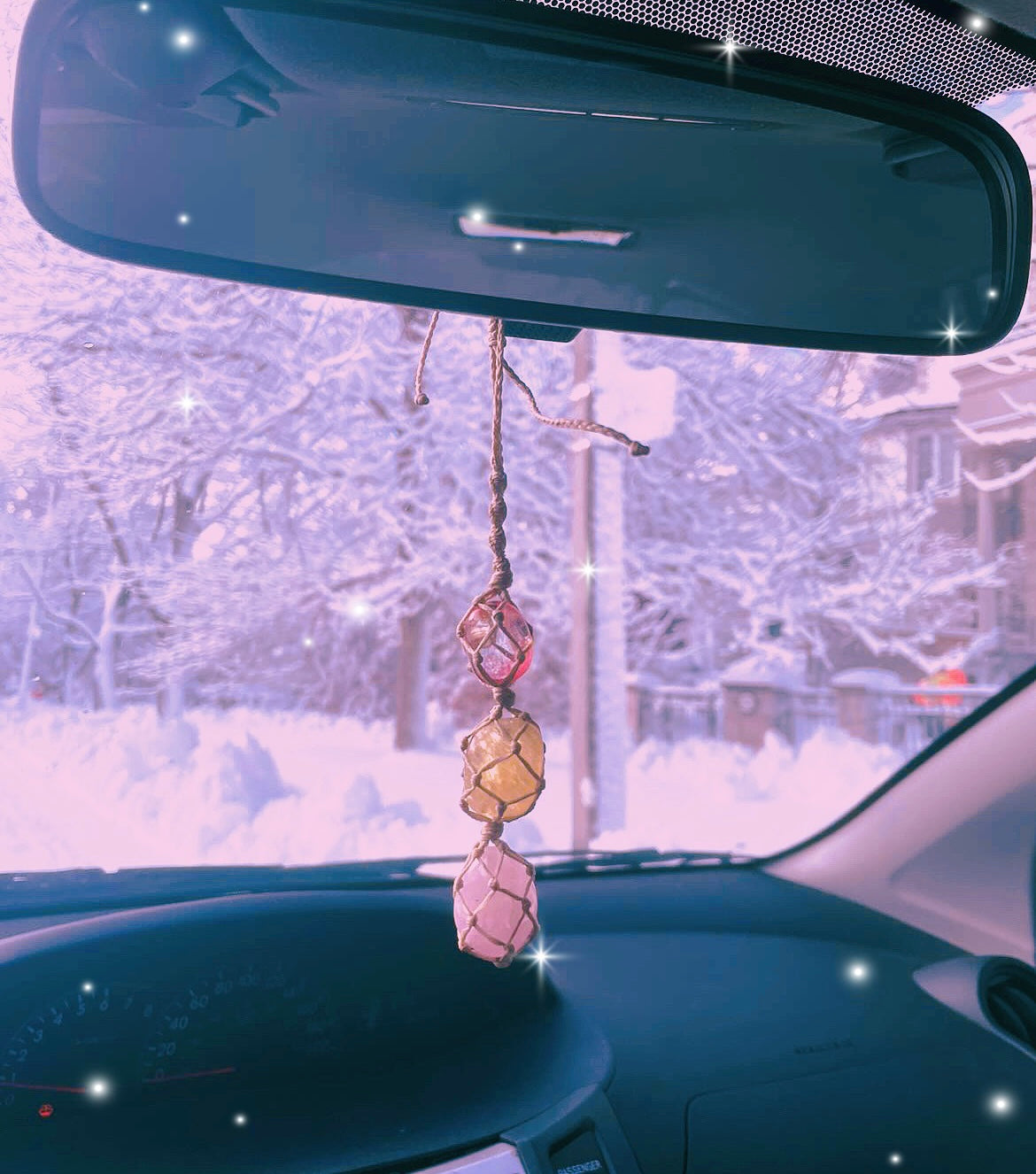 Crystal Macramé Rearview Hangings