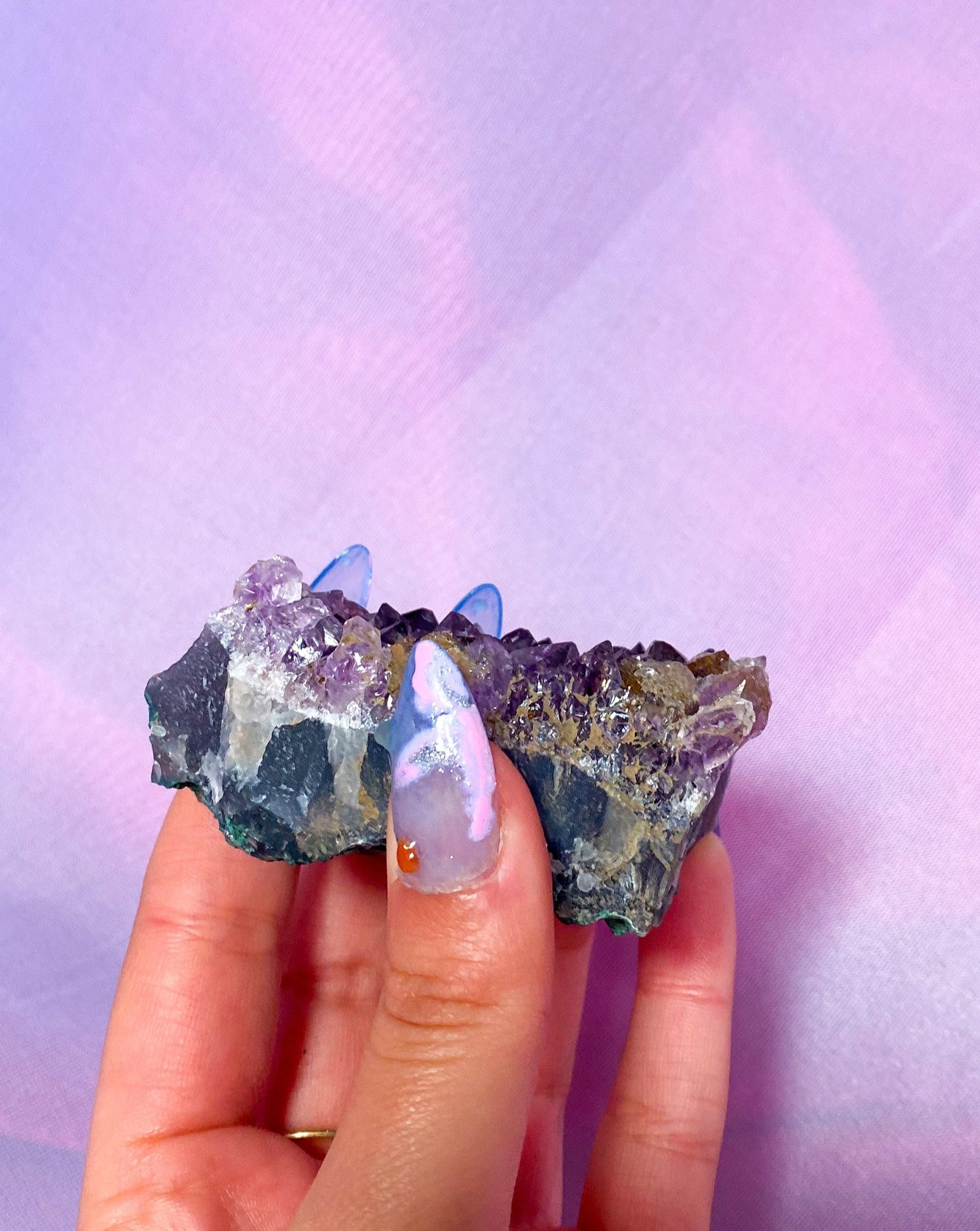 Amethyst Druze Crystal Cluster - 7cm