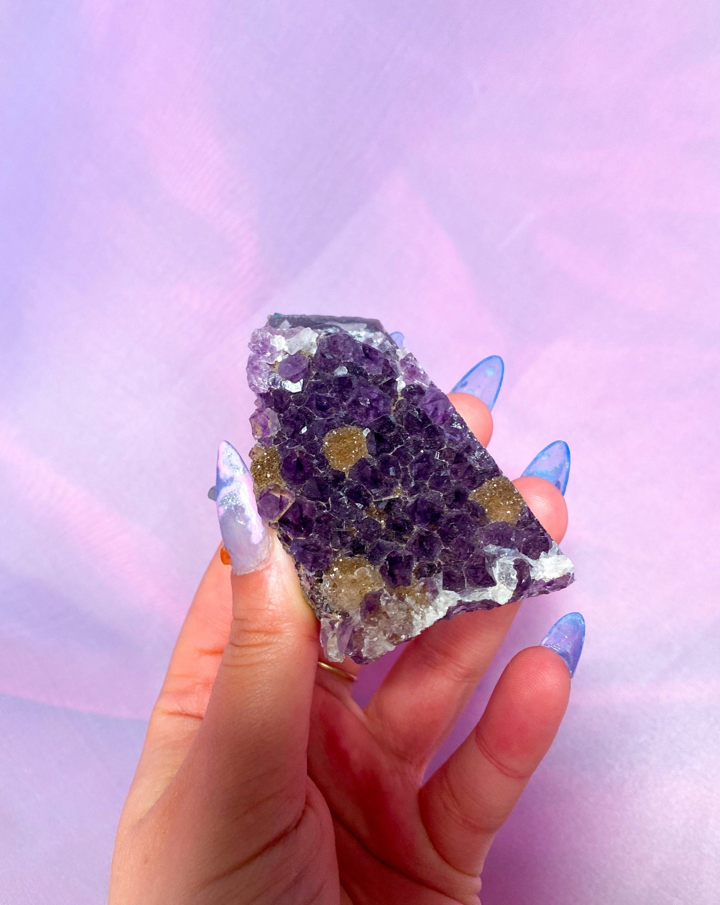 Amethyst Druze Crystal Cluster - 7cm