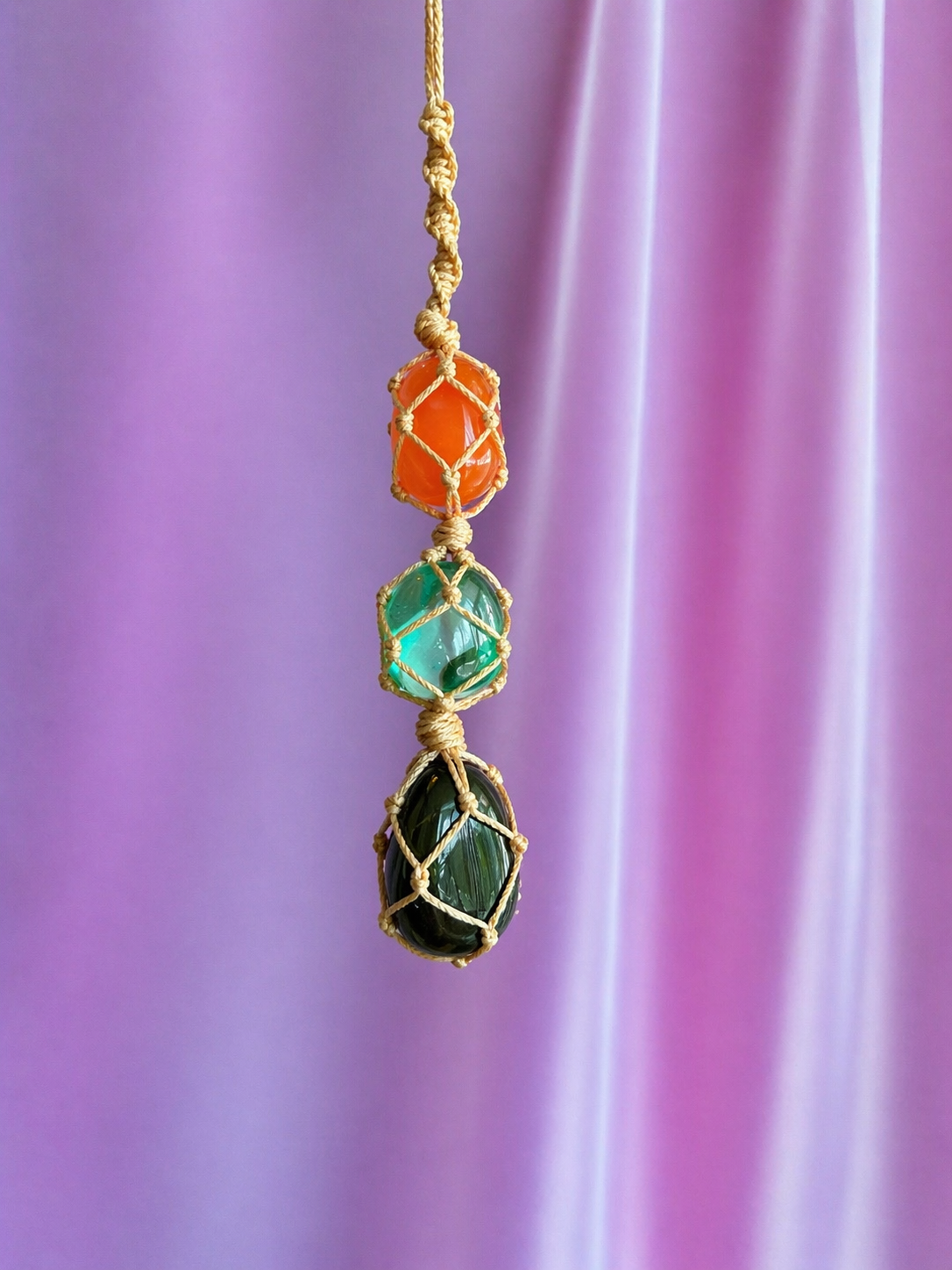 Obsidian Protection Macrame Rearview Hanging