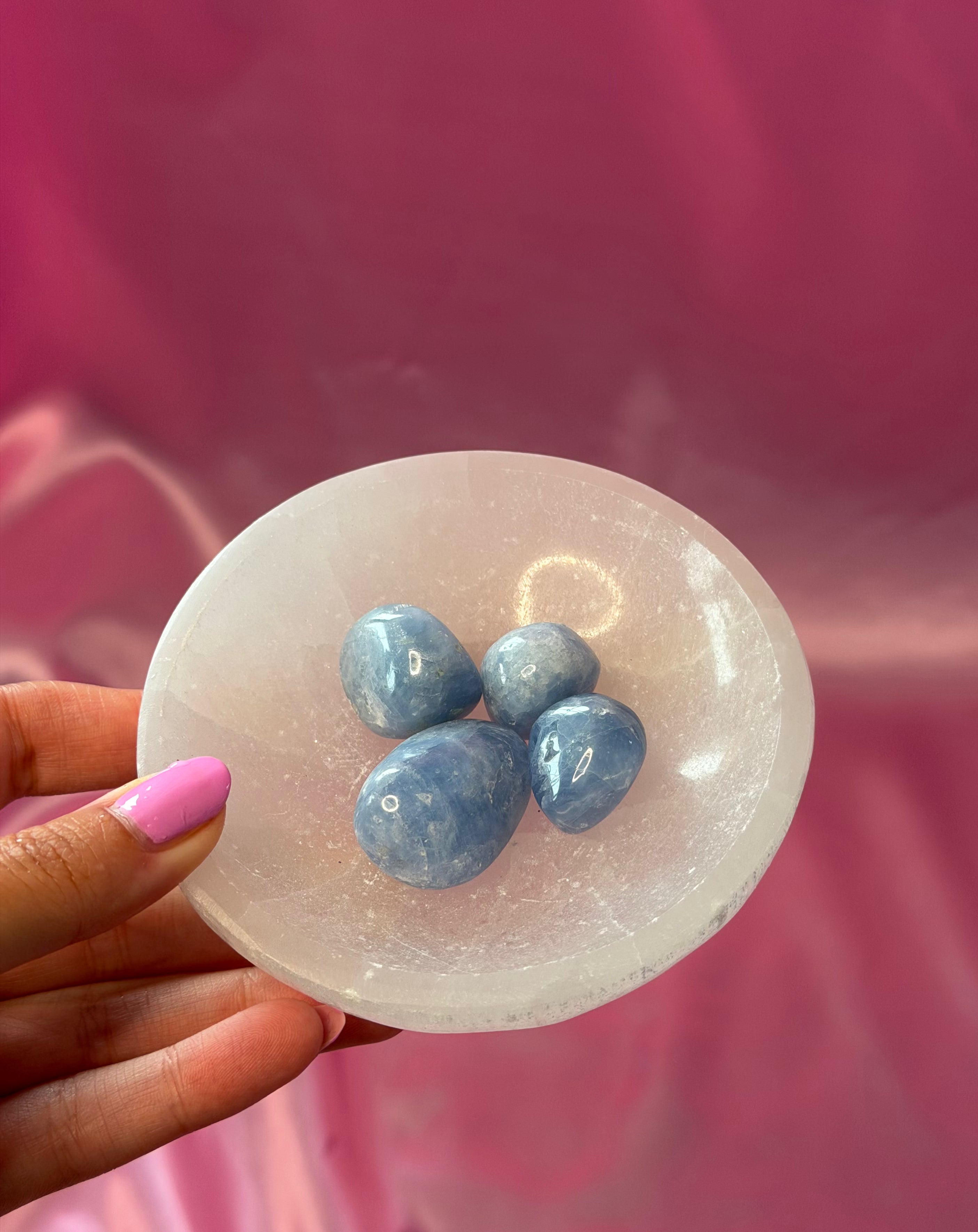 Blue Calcite Tumbled Crystal 20-30 mm