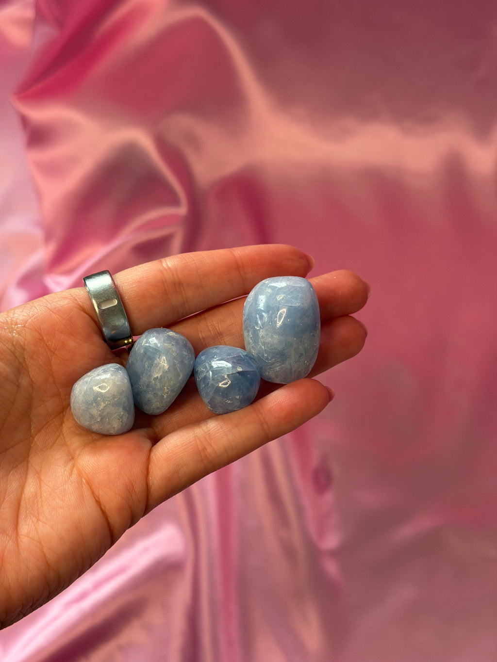 Blue Calcite Tumbled Crystal 20-30 mm