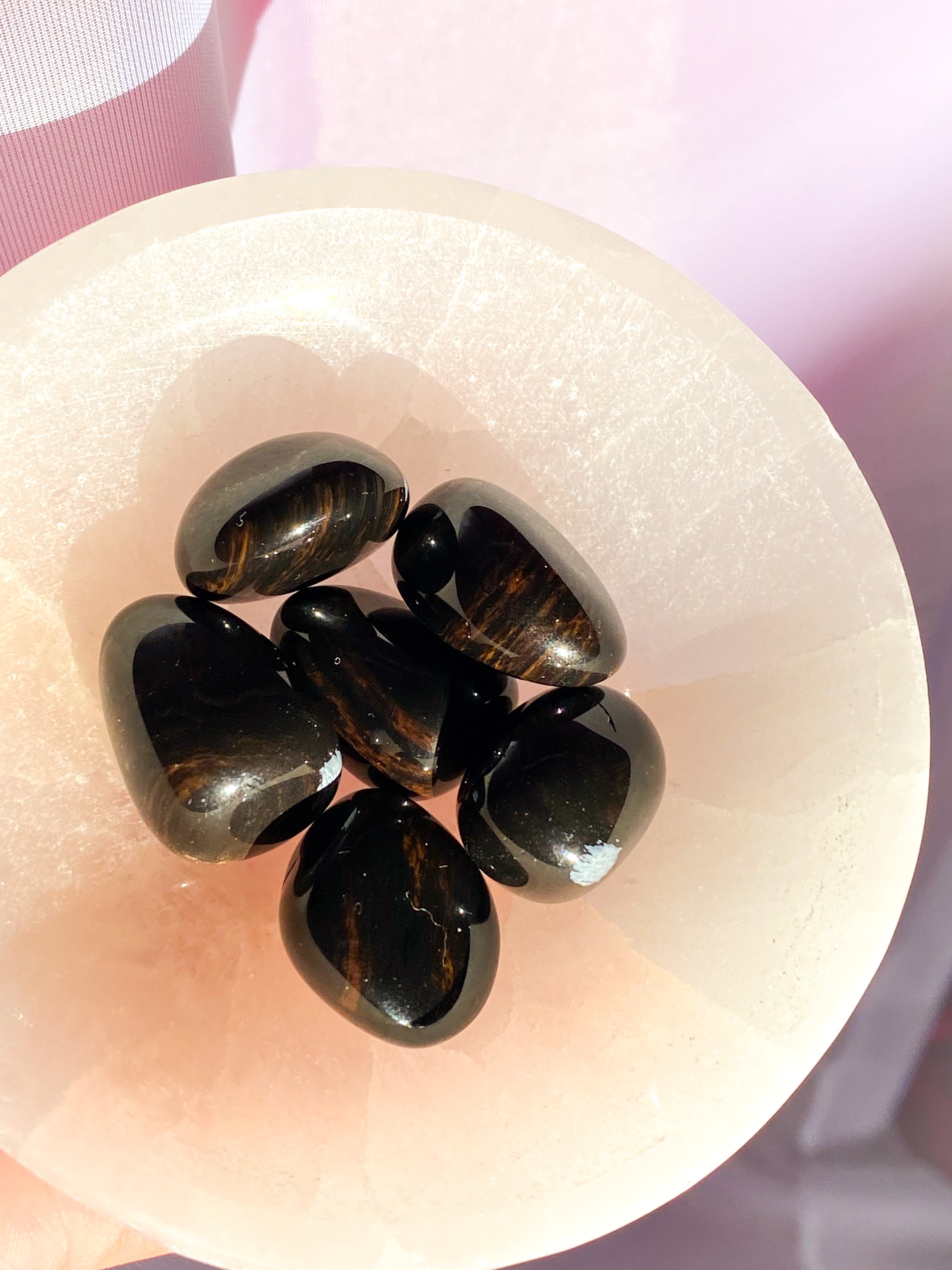 Brown Stripe Obsidian Tumbled Crystal 20-30 mm