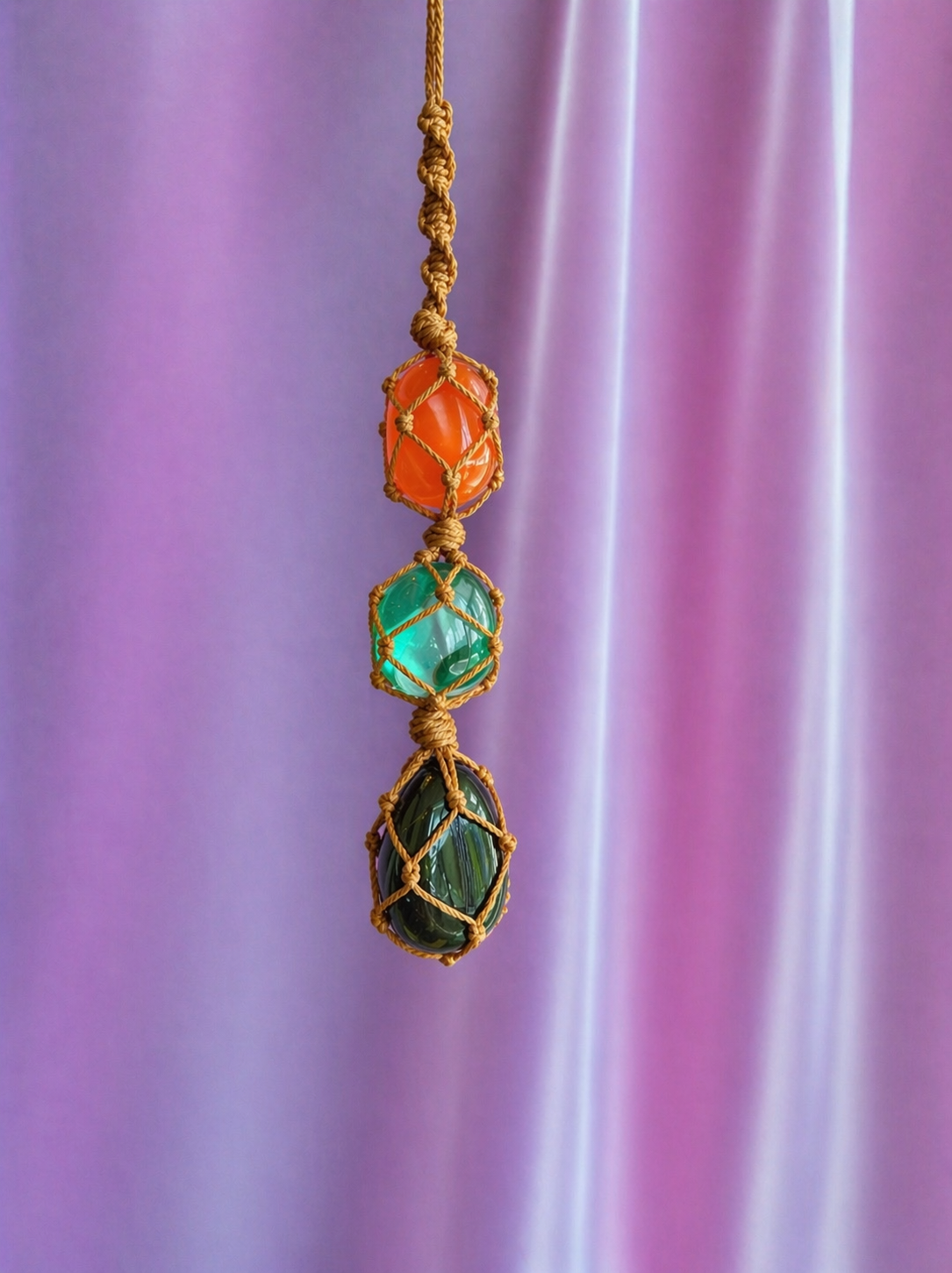Obsidian Protection Macrame Rearview Hanging