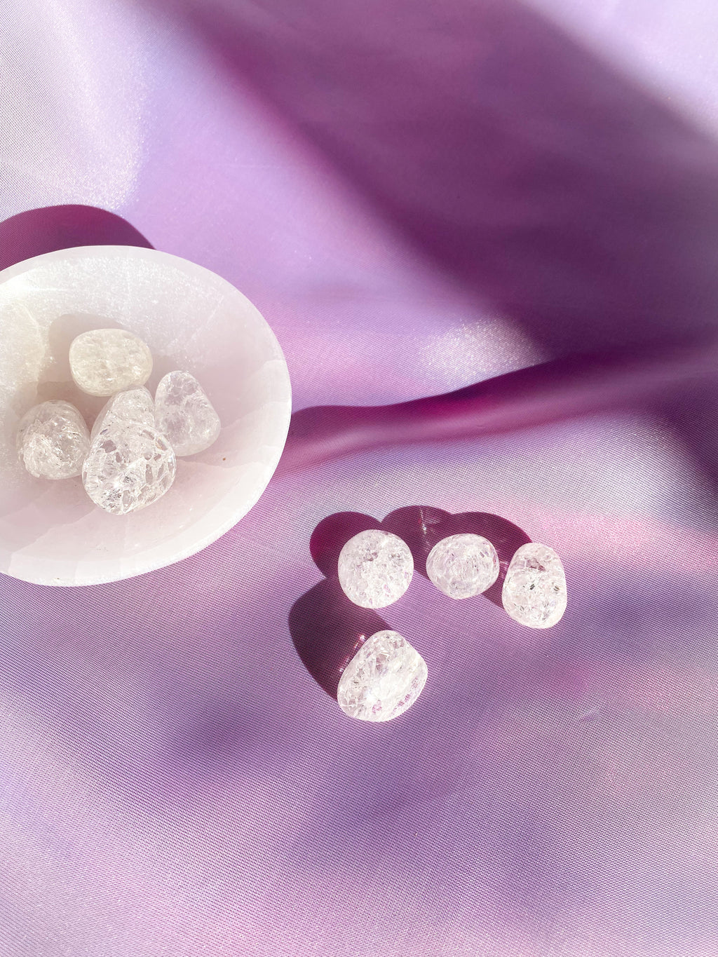Clear Crackle Quartz Tumbled Crystal 20-30 mm