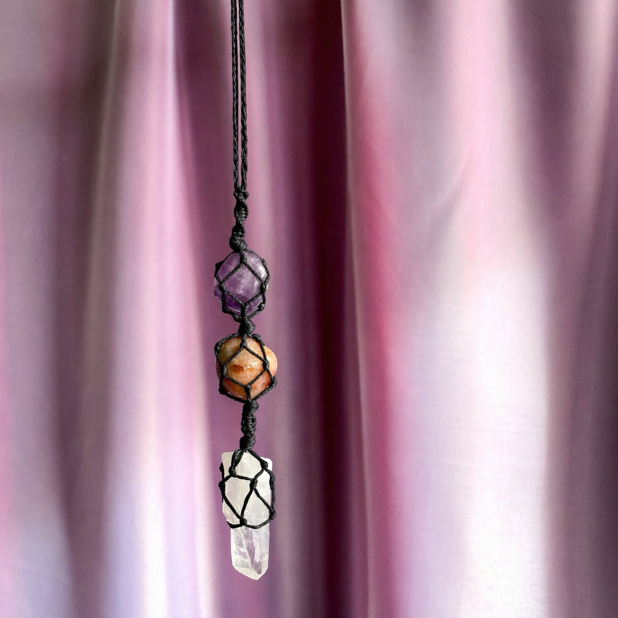 Joy & Peace Macrame Rearview Hanging