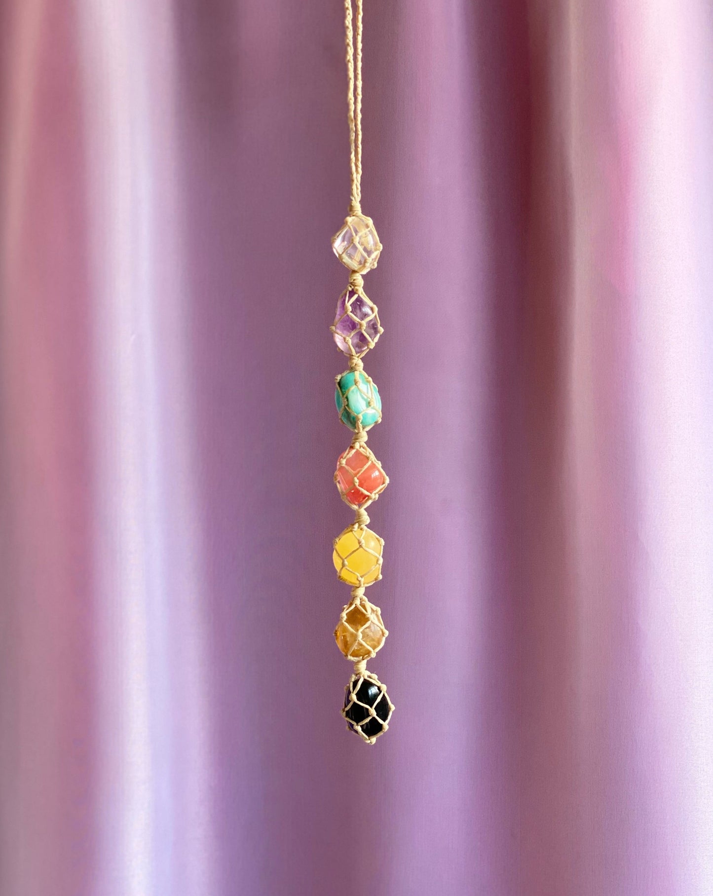 Chakra Crystals - Rearview Hanging (bright)