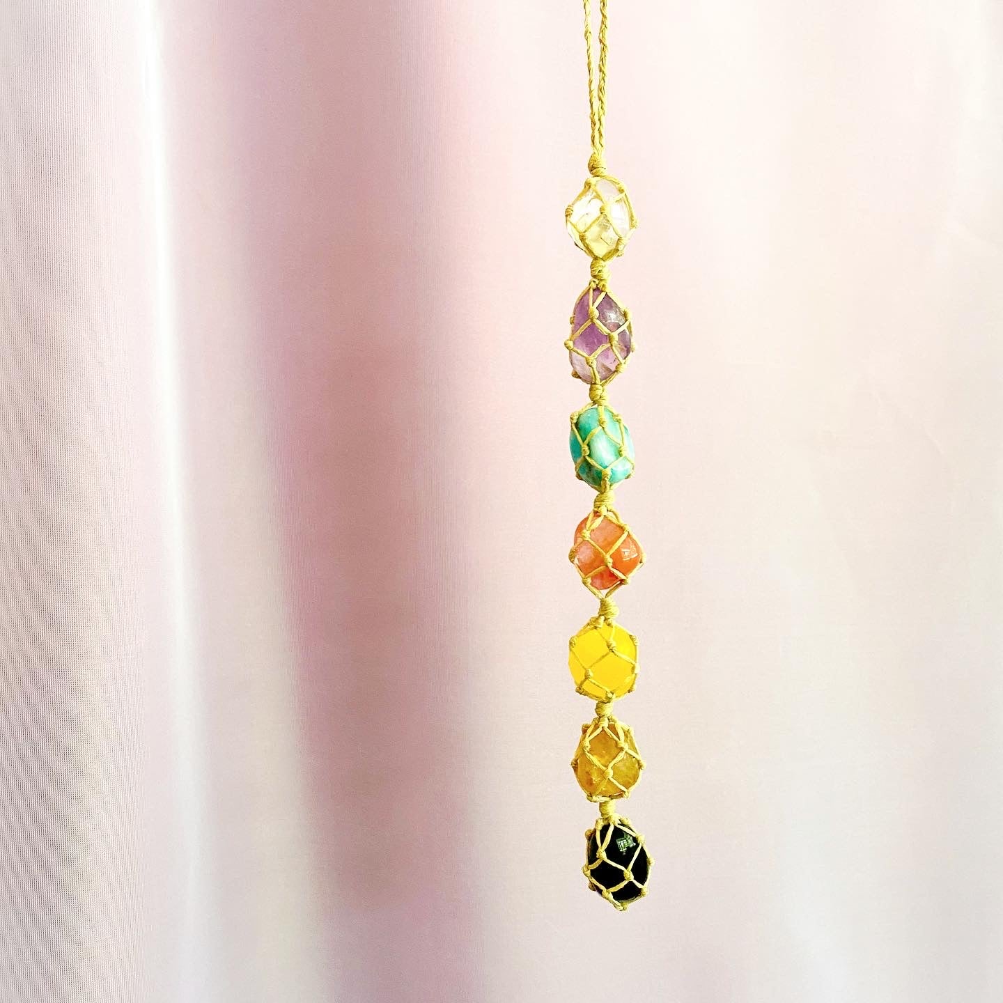 Chakra Crystals - Rearview Hanging (bright)