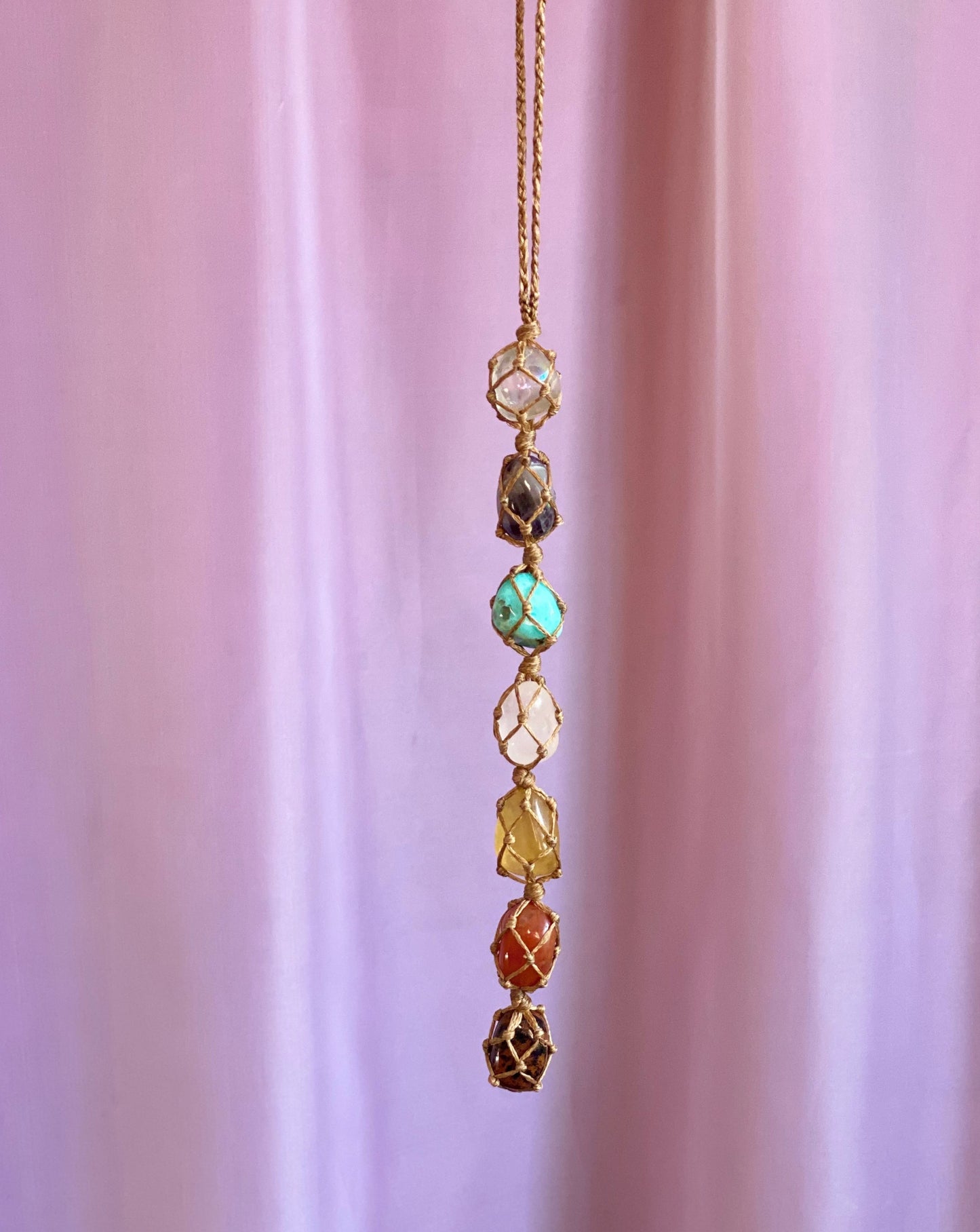 Chakra Crystals - Rearview hanging (Earthy)