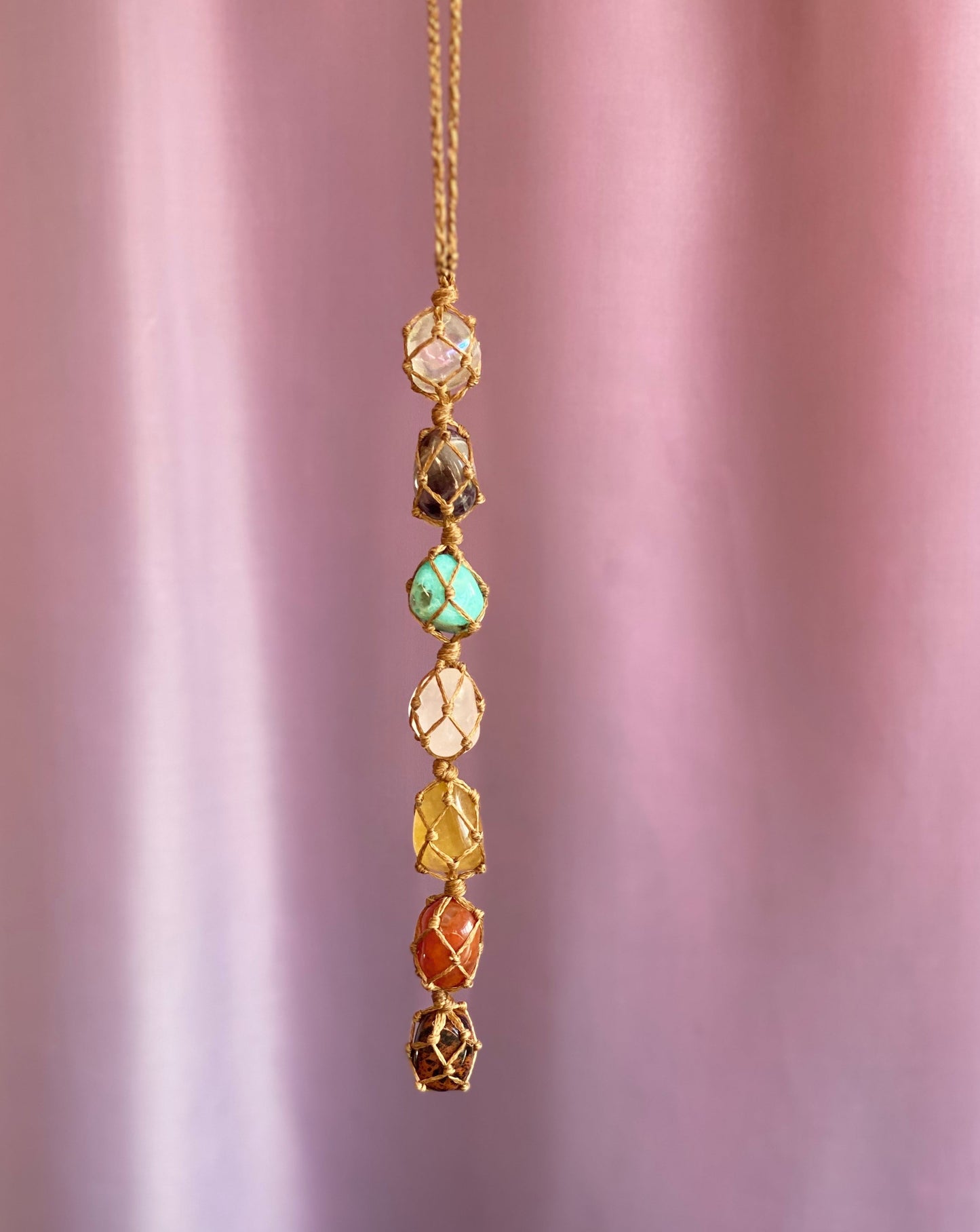 Chakra Crystals - Rearview hanging (Earthy)