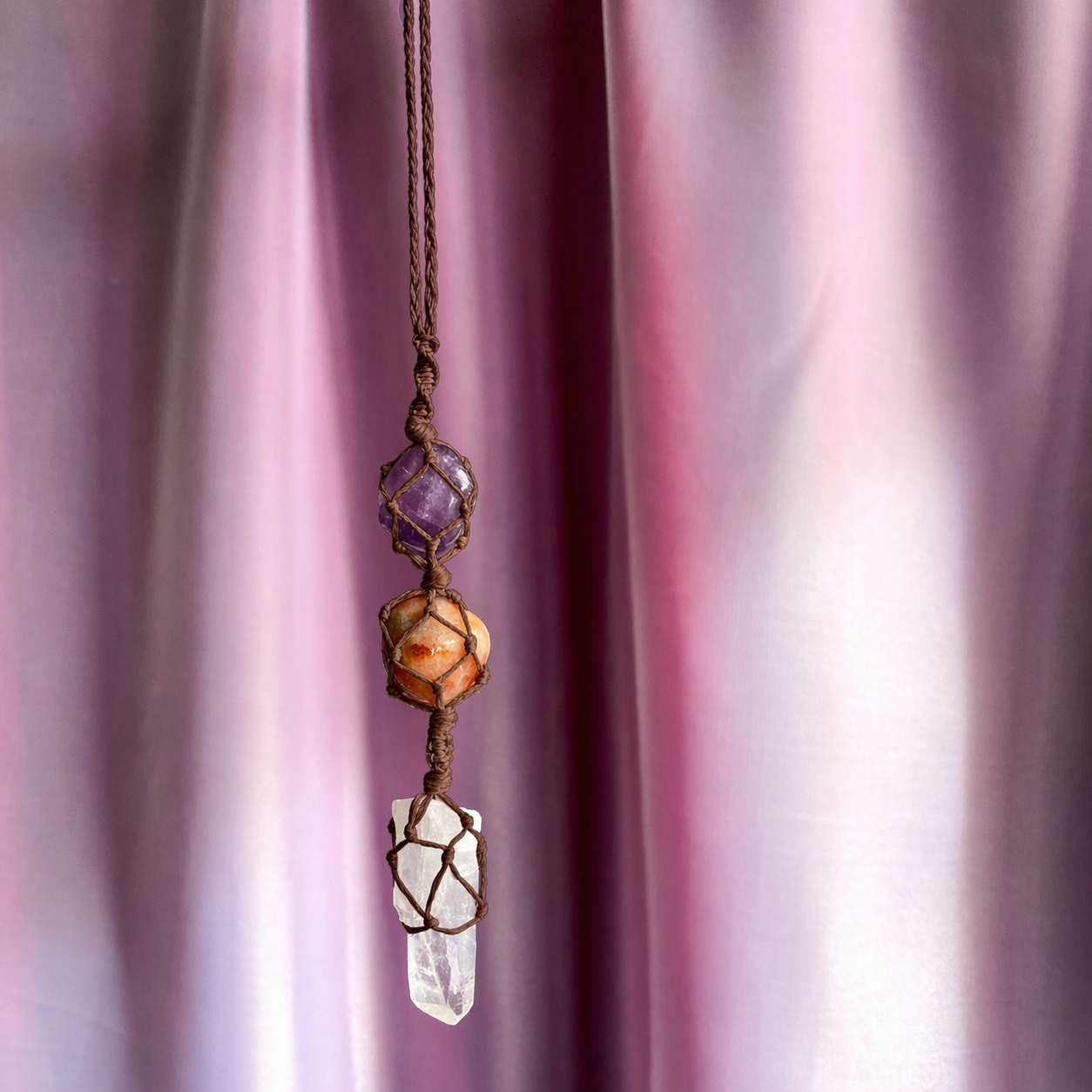 Joy & Peace Macrame Rearview Hanging