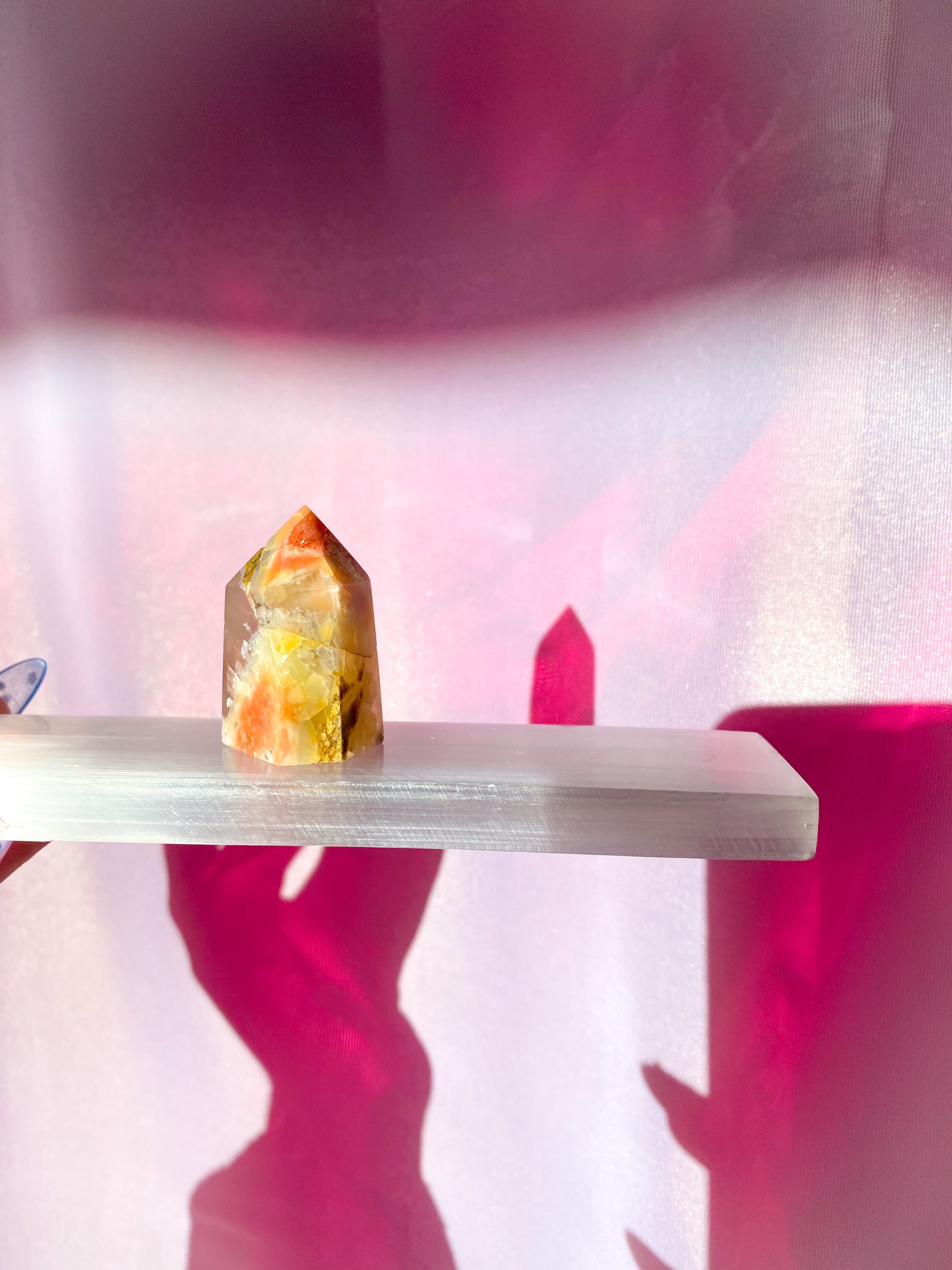 Flower Agate Crystal Point - 4cm