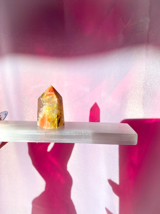 Flower Agate Crystal Point - 4cm