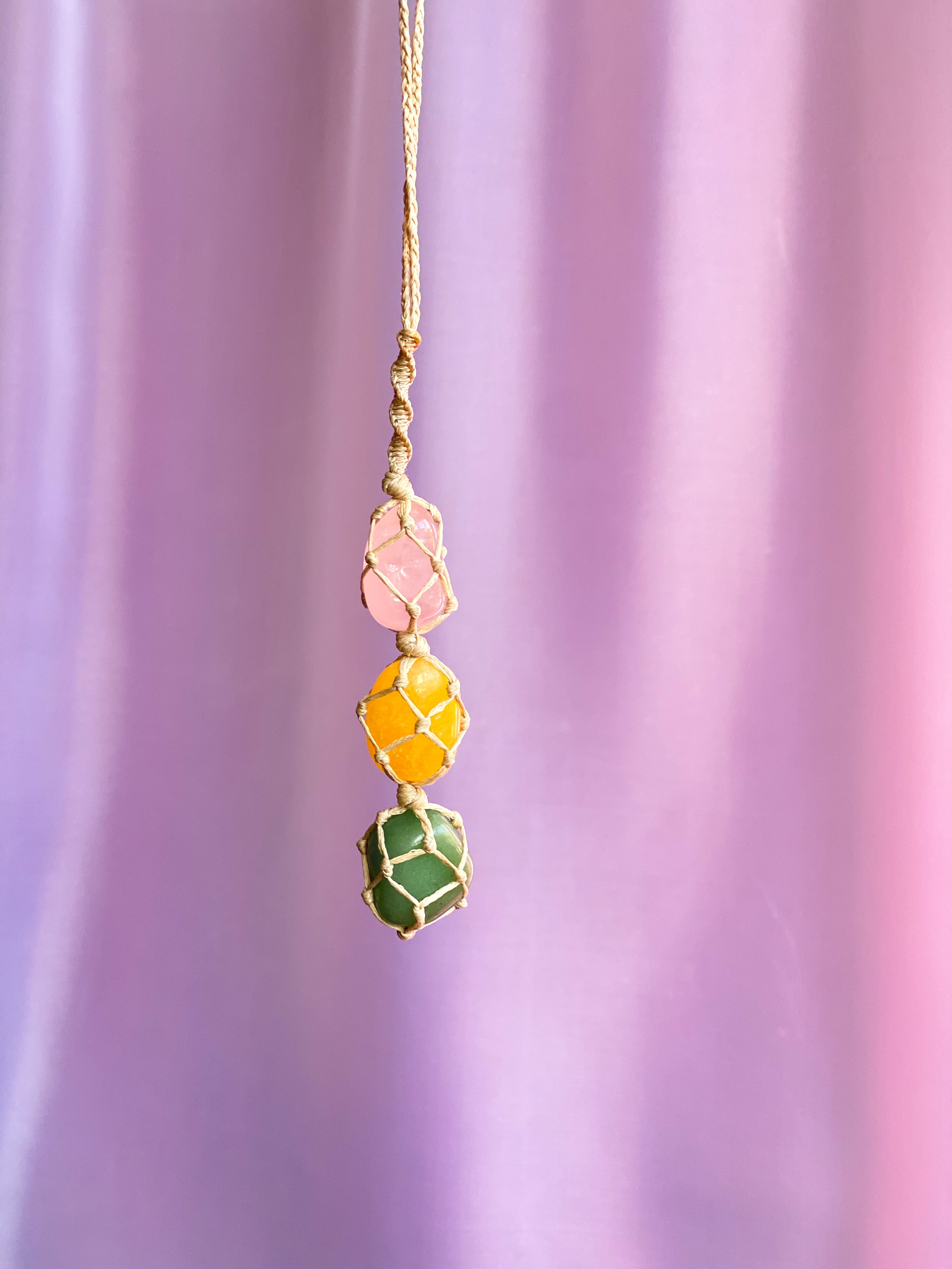 Self Love & Happiness Macrame Rearview Hanging
