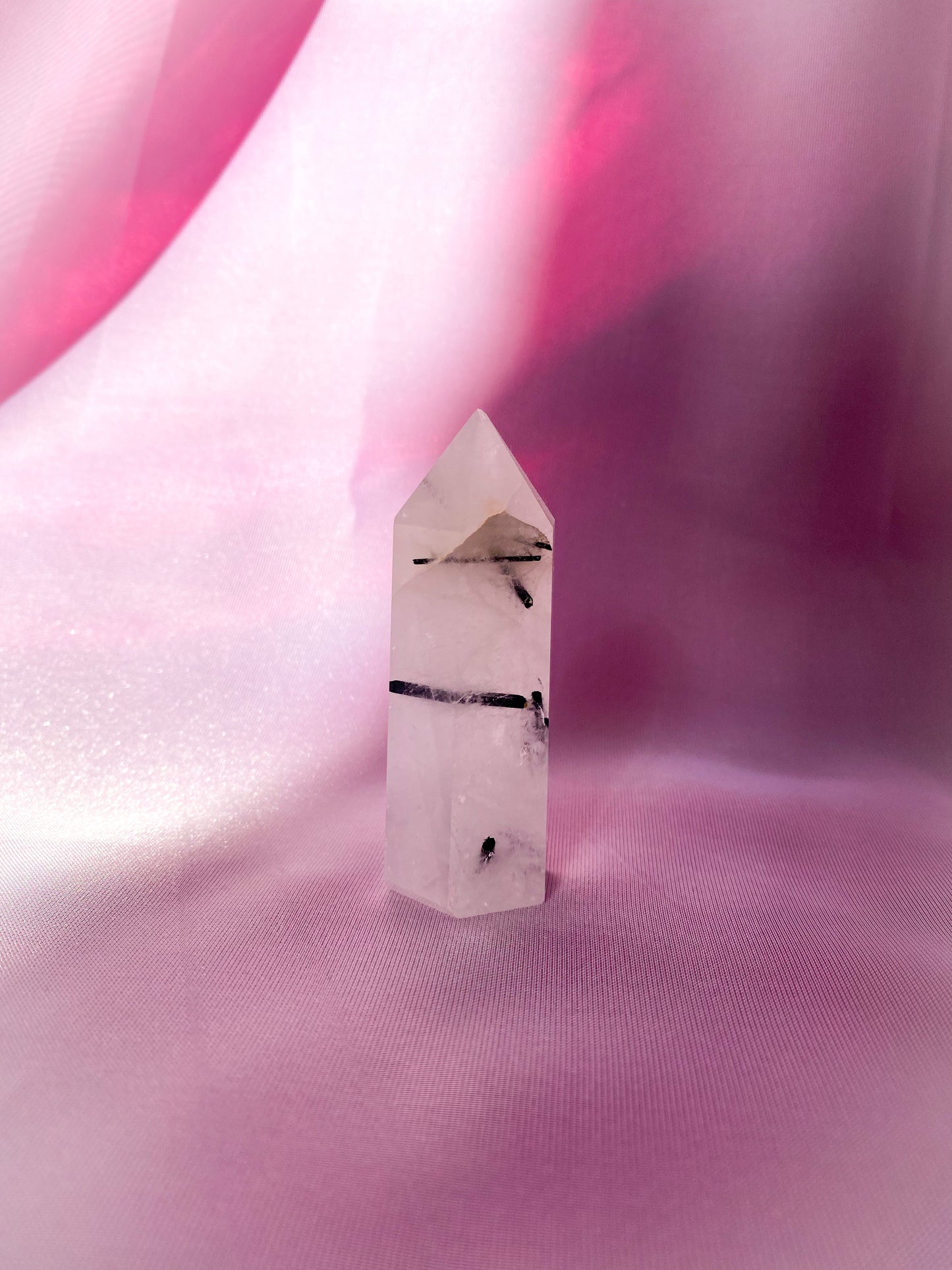 Tourmalinated Quartz Tower- 7.5cm