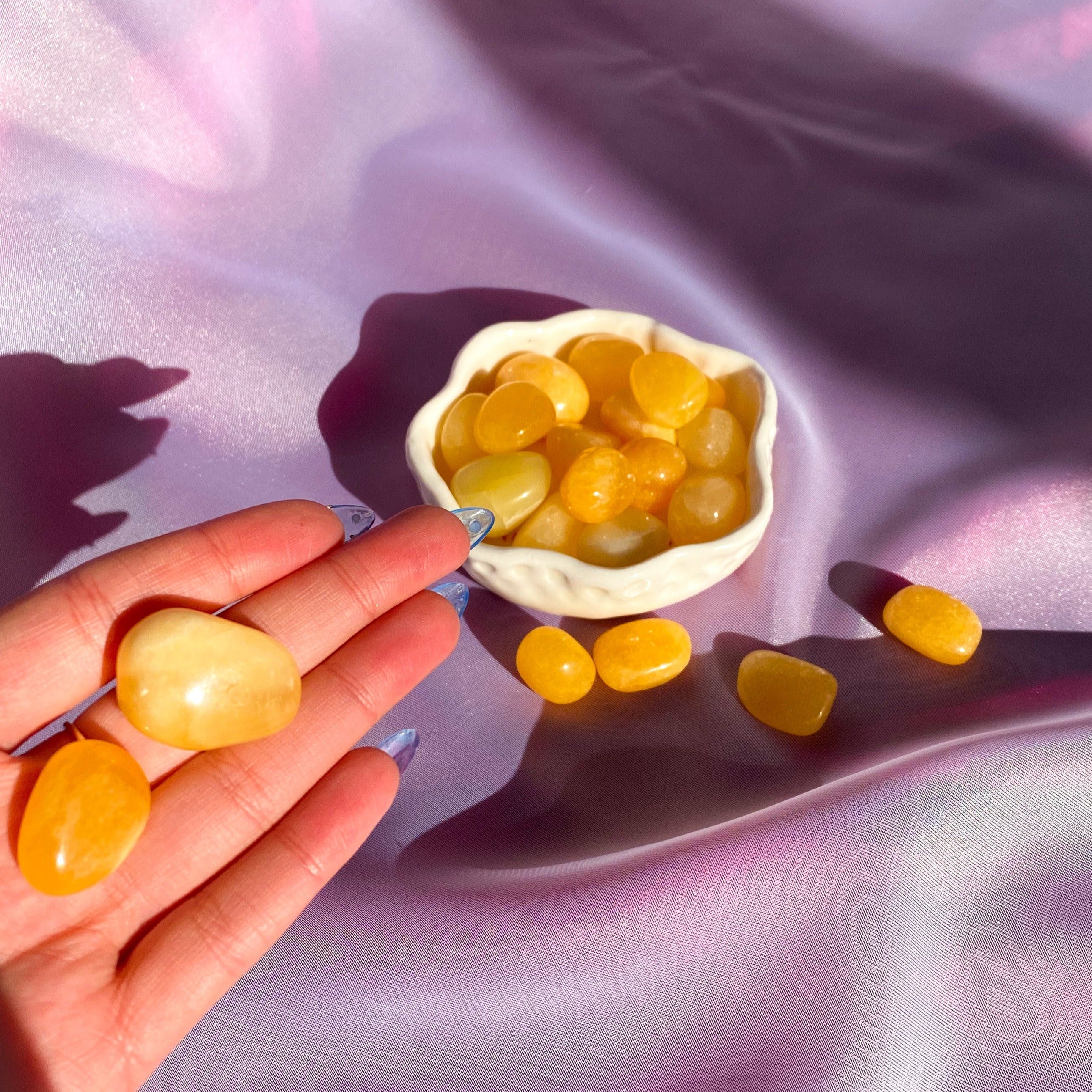 Yellow Calcite Tumbled Crystal 20-30 mm