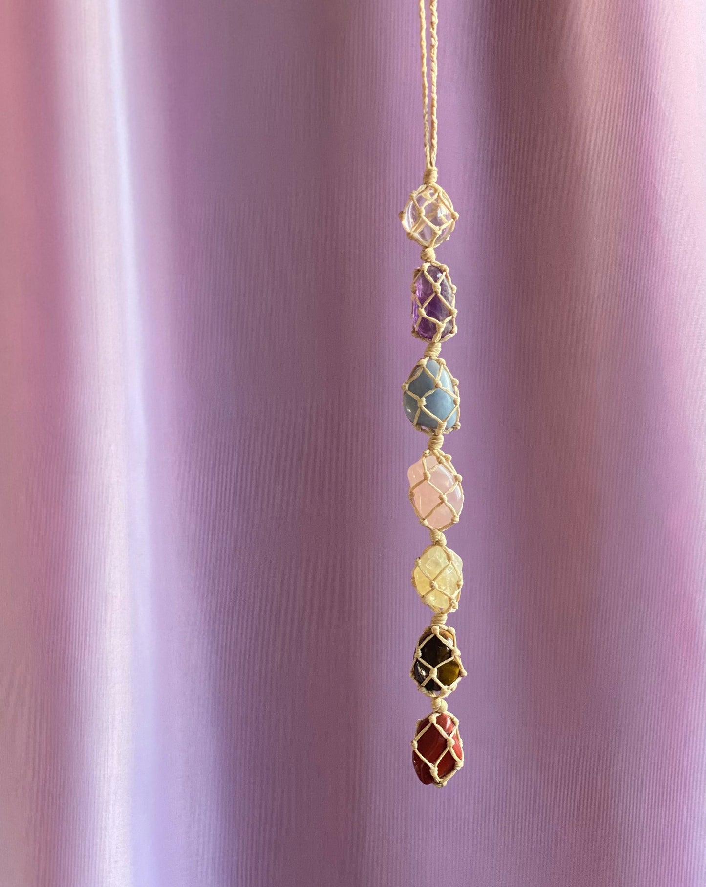 Chakra Crystals - Rearview Hanging (pastel)